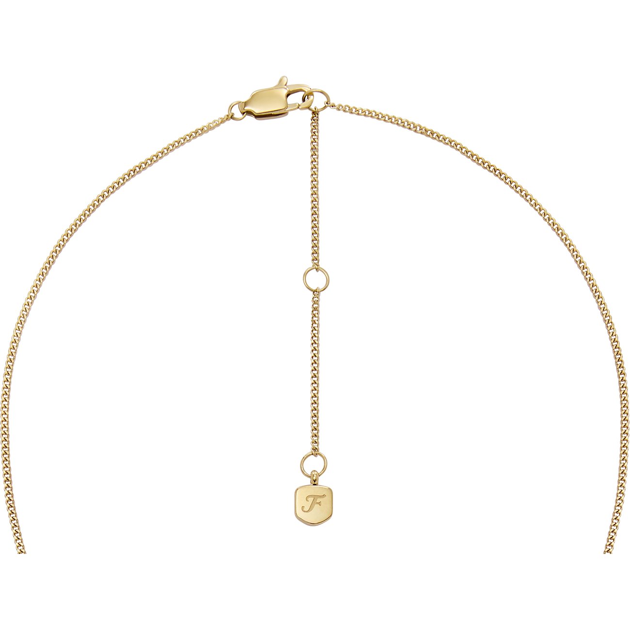 Fossil Halsschmuck aus Edelstahl mit Anhänger und Amethyst.