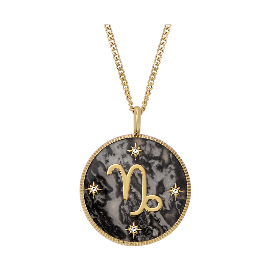 Fossil Kette JEWELRY, Hämatit, Damen, Edelstahl, gold