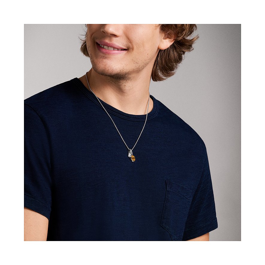 Fossil Halsschmuck aus Edelstahl mit Tigerauge.