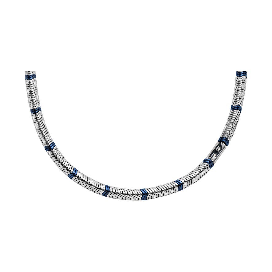 Diesel Kette D LOGO, Hämatit, Herren, Farbstein, Edelstahl, silber
