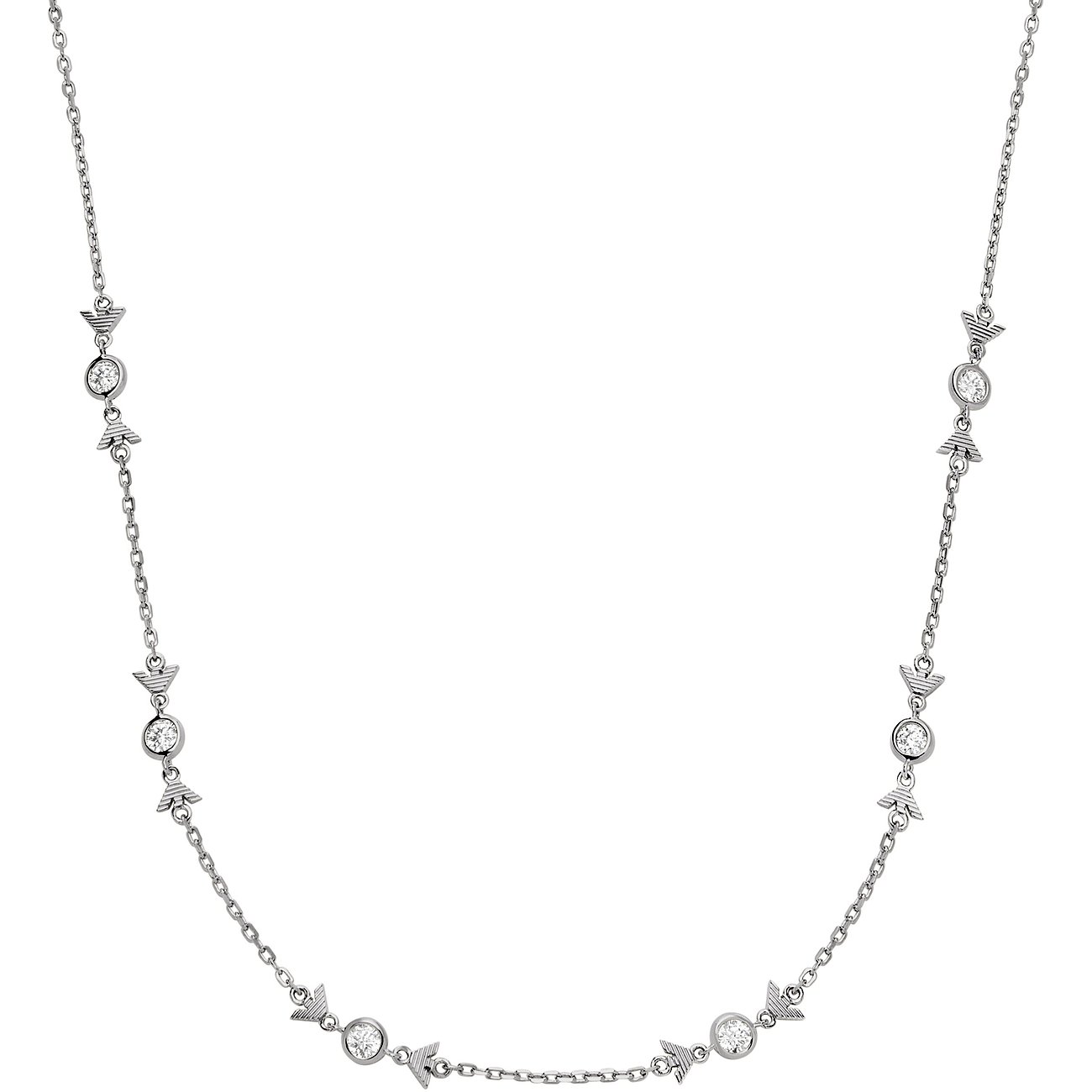 Emporio Armani Halskette aus 925er Silber mit Zirkonia und Adler-Motiv.