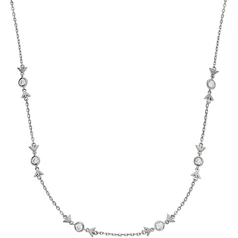 Emporio Armani Halskette aus 925er Silber mit Zirkonia und Adler-Motiv.