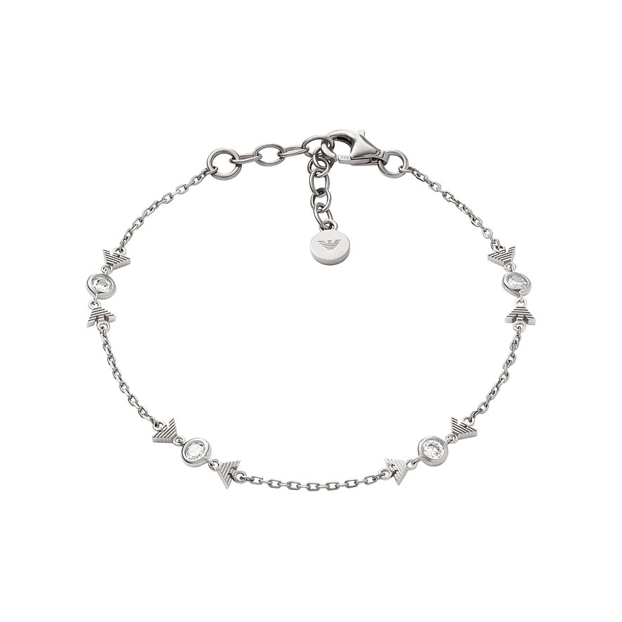 Emporio Armani Armband, Zirkonia, Damen, 925er Silber, silber