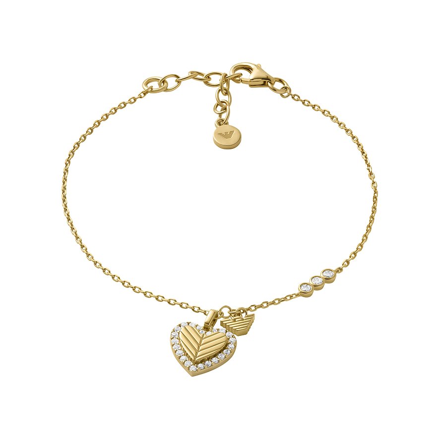 Emporio Armani Armband, Zirkonia, Damen, 925er Silber, gold