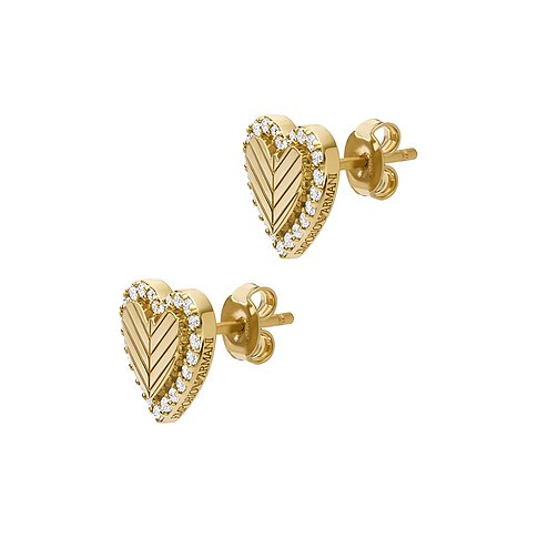 Emporio Armani Ohrstecker aus 925er Silber mit Zirkonia und Herzform.