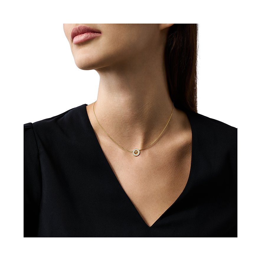 Emporio Armani Kette aus 925er Silber mit Zirkonia und Logo-Anhänger.
