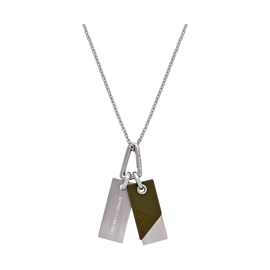 Emporio Armani Kette, Herren, Edelstahl, Silikon, silber