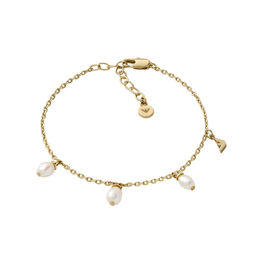 Emporio Armani Armband Süßwasserperle, Damen, Metall, gold