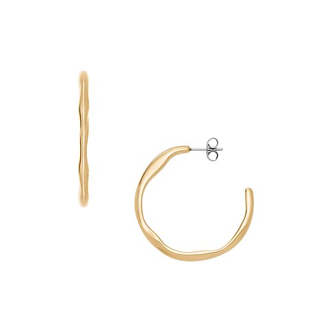 Orecchini Skagen in acciaio inossidabile, color oro, con design organico.