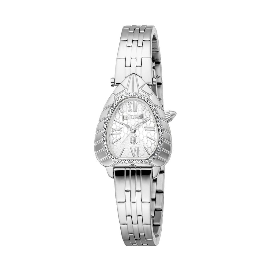 Just Cavalli Damenuhr Animalier JC1L366M0045, Kristall, synthetisch, Damen, Edelstahl, Armband: Edelstahl, Quarz, analog