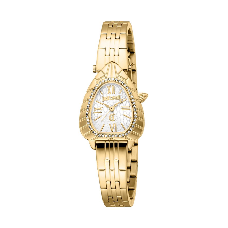 Just Cavalli Damenuhr Animalier JC1L366M0055, Kristall, synthetisch, Damen, Edelstahl, Armband: Edelstahl, Quarz, analog