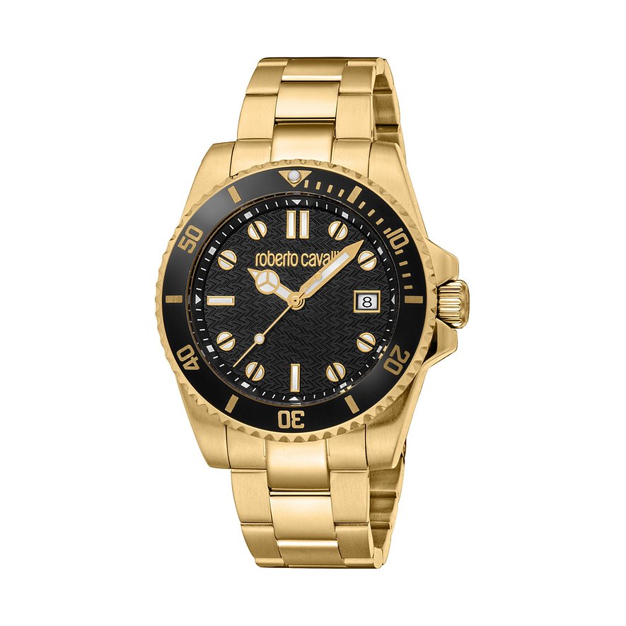 Roberto Cavalli Herrenuhr Roberto Cavalli RC5G129M0075, Herren, Edelstahl, Armband: Edelstahl, Quarz, analog