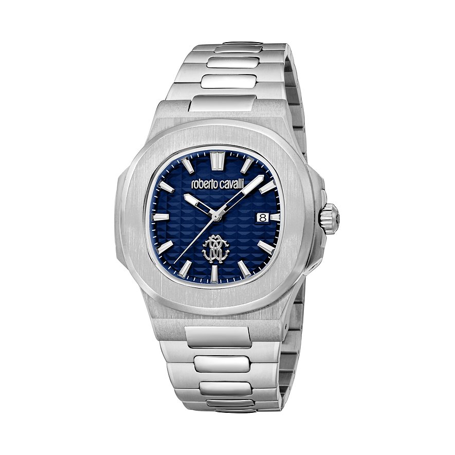 Roberto Cavalli Herrenuhr Roberto Cavalli RC5G136M0025, Herren, Edelstahl, Armband: Edelstahl, Quarz, analog