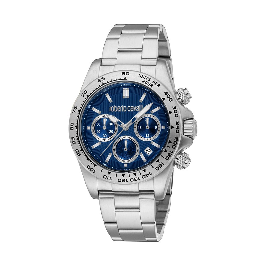 Roberto Cavalli Herrenuhr Roberto Cavalli RC5G135M0055, Herren, Edelstahl, Armband: Edelstahl, Quarz, analog