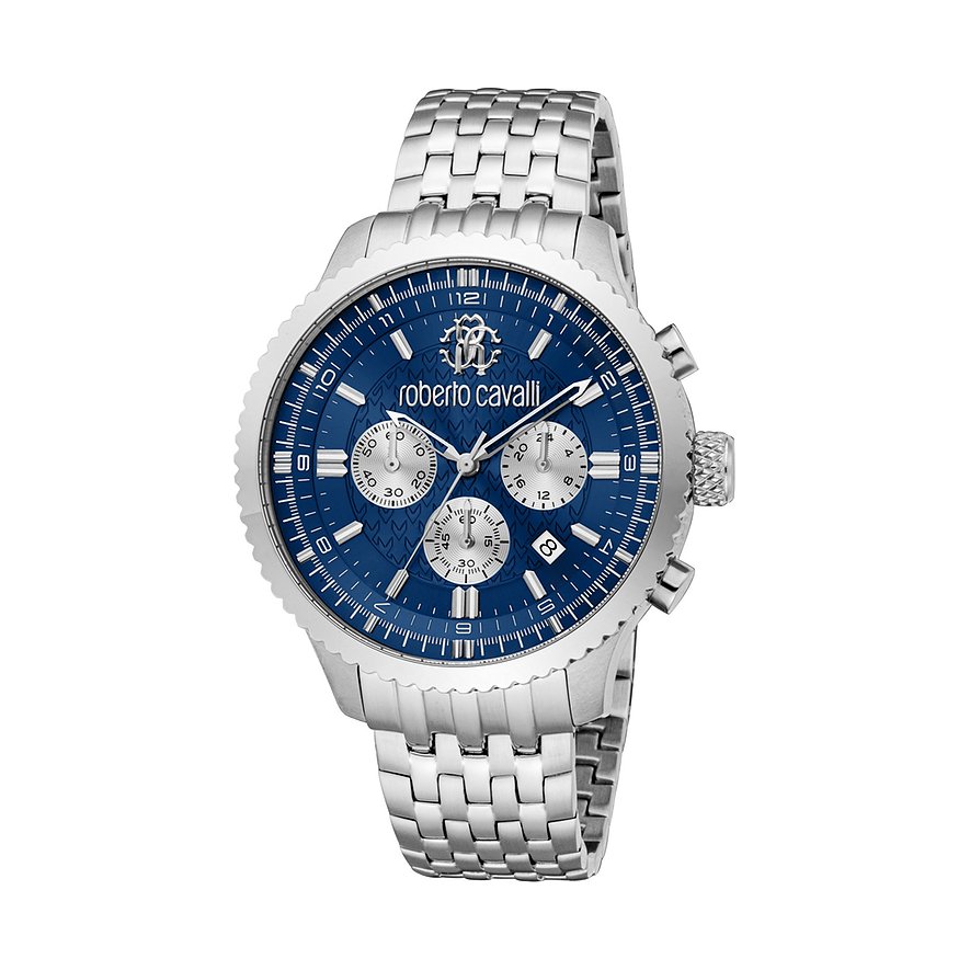 Roberto Cavalli Herrenuhr Roberto Cavalli RC5G127M0065, Herren, Edelstahl, Armband: Edelstahl, Quarz, analog