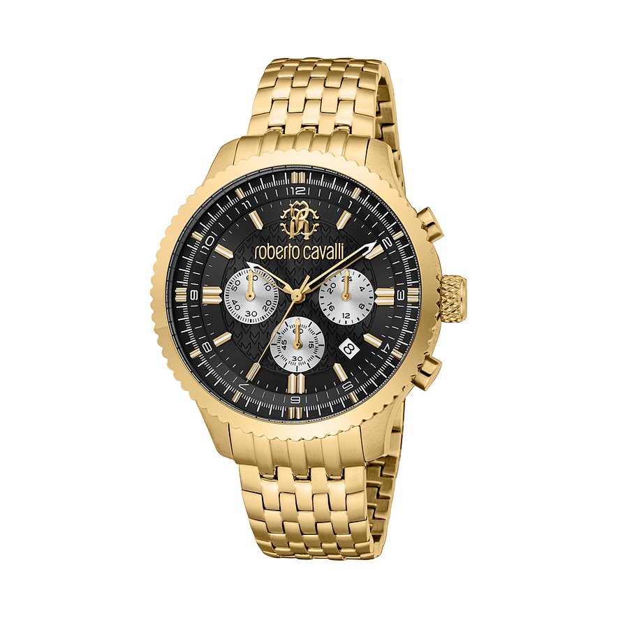 Roberto Cavalli Herrenuhr Roberto Cavalli RC5G127M0075, Herren, Edelstahl, Armband: Edelstahl, Quarz, analog