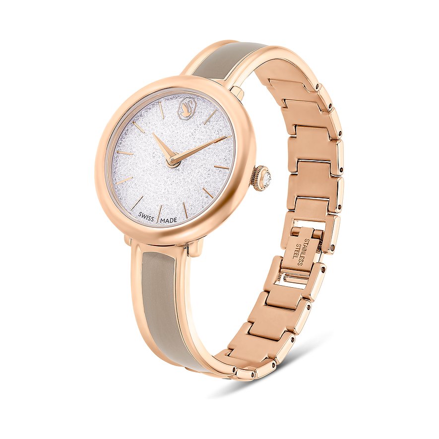 Swarovski Unisexuhr Crystalline 5709814, Swarovski-Kristall, Unisex, Metall, Armband: Edelstahl, analog