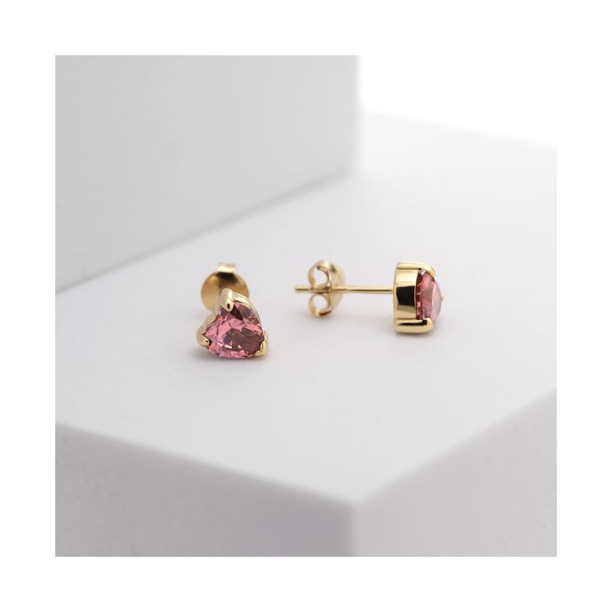 CHRIST örhängen i 925 sterling silver med rosa hjärtslipade zirkoner.