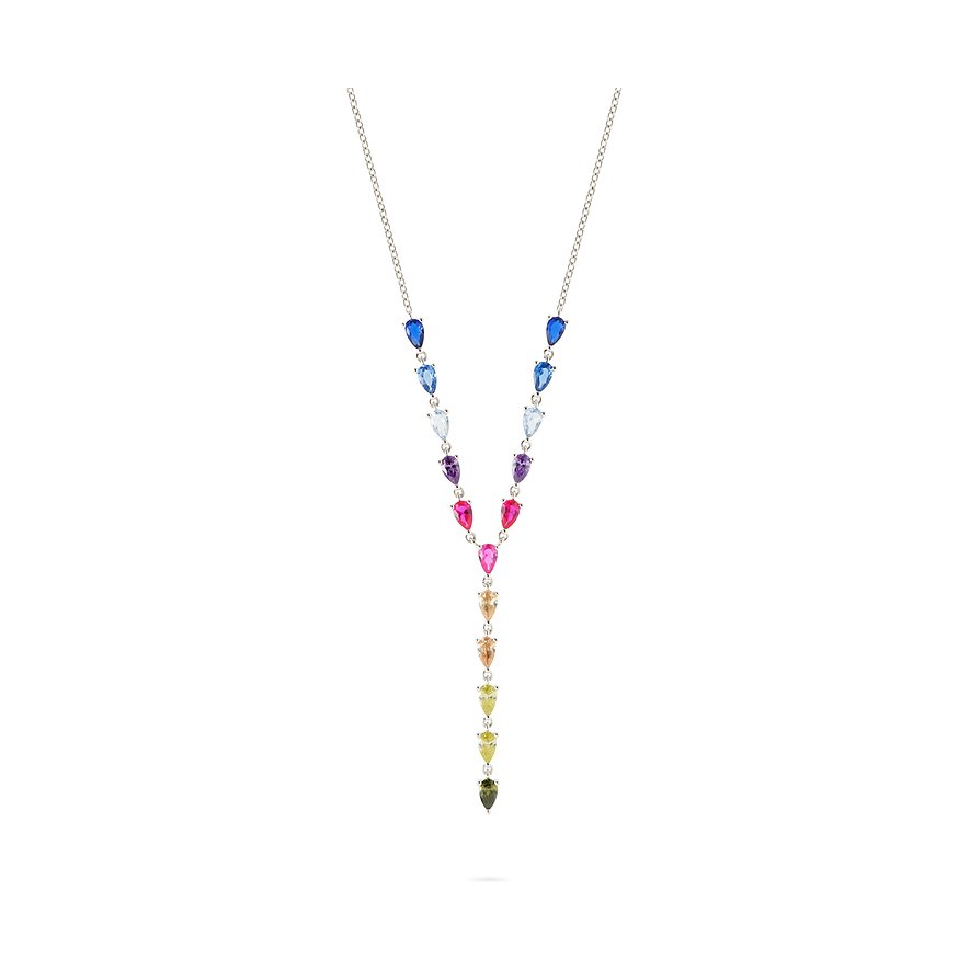 Collier CHRIST en argent 925 avec zirconias colorés.