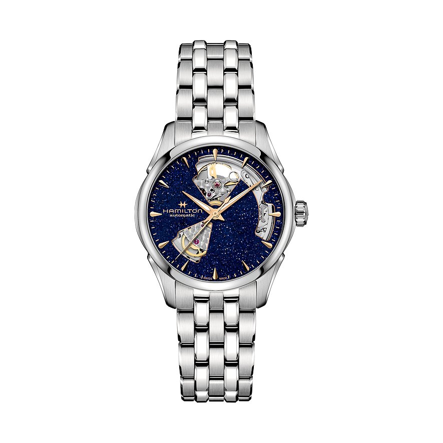 Hamilton Damenuhr Jazzmaster Open Heart H32215142, Damen, Edelstahl, Armband: Edelstahl, Automatik, analog