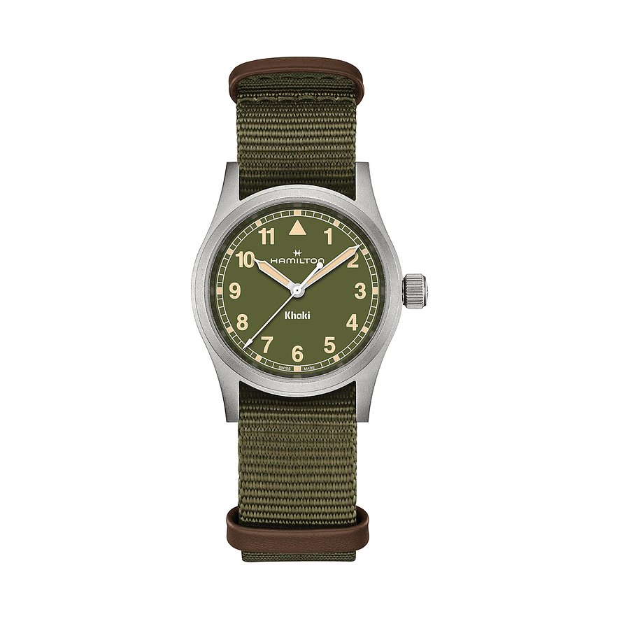 Hamilton Unisexuhr Khaki Field H69301960, Unisex, Edelstahl, Armband: Textil, Quarz, analog