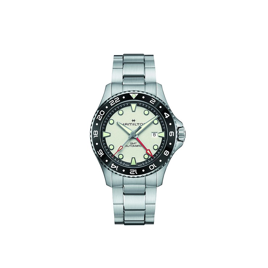 Hamilton Herrenuhr Khaki Scuba H82555150, Herren, Edelstahl, Armband: Edelstahl, Automatik, analog