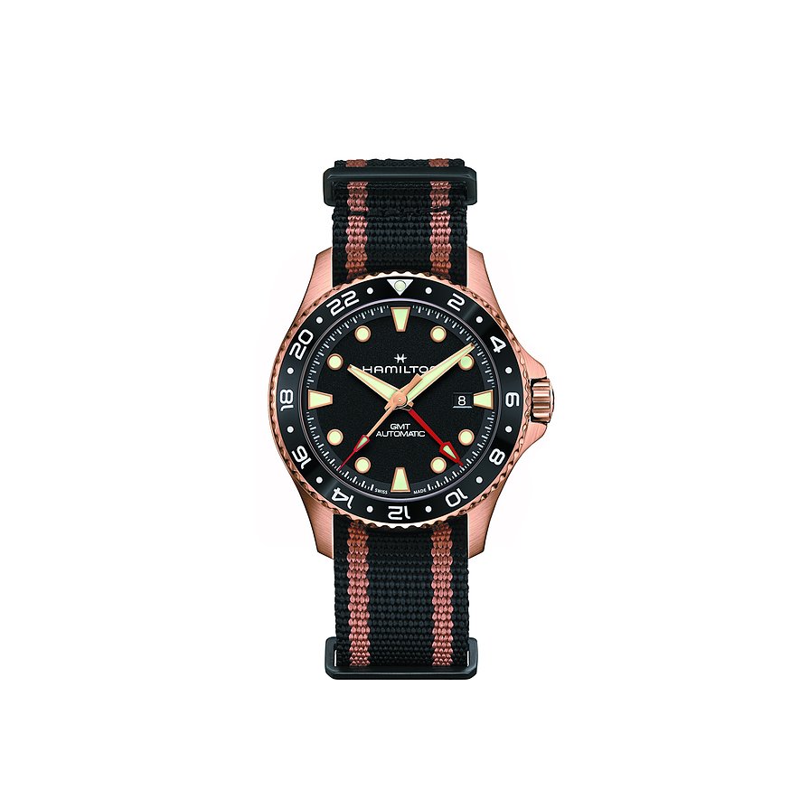Hamilton Herrenuhr Khaki Scuba H82565930, Herren, Edelstahl, Armband: Textil, Automatik, analog