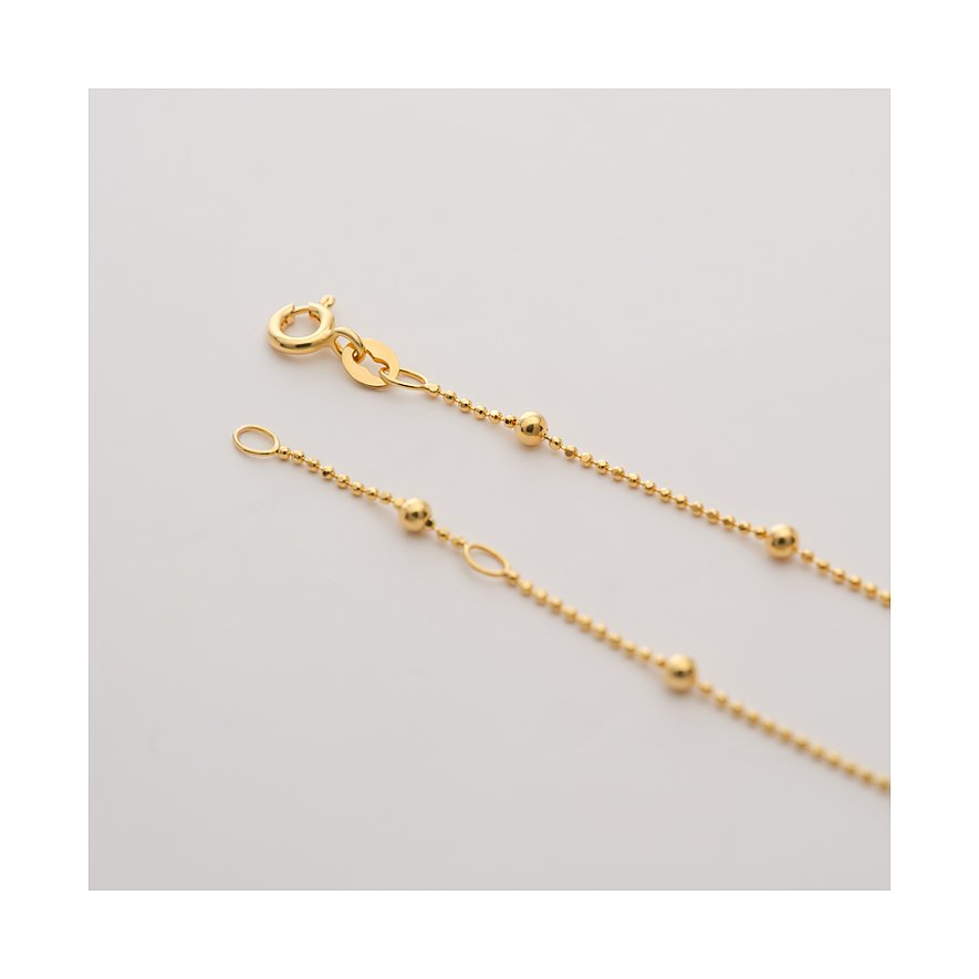 CHRIST 585 Gelbgold Armschmuck mit filigraner Kugelketten-Struktur und Federringverschluss