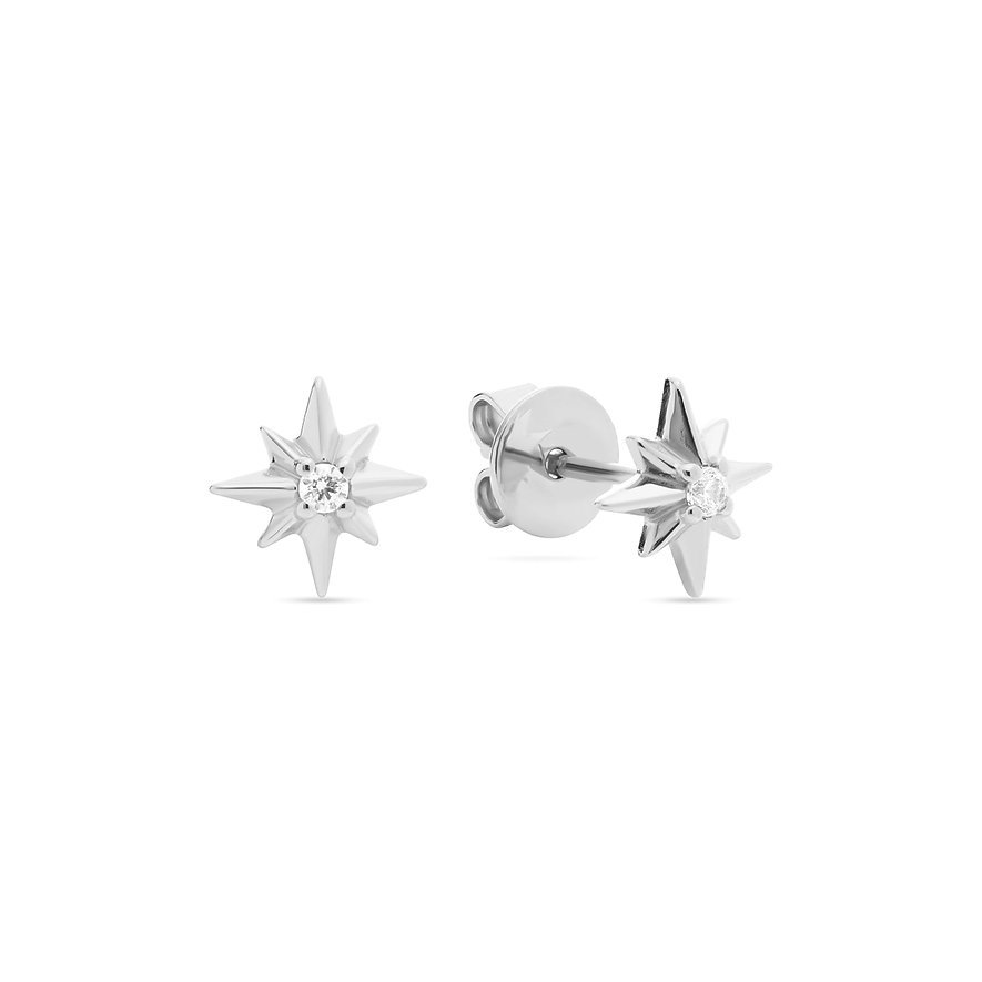 Guido Maria Kretschmer Ohrhänger North Star , Zirkonia, synthetisch, Damen, 925er Silber, silber