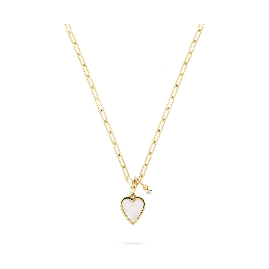 Guido Maria Kretschmer Kette Symbols, Zirkonia, synthetisch, Damen, 925er Silber, gelbgold