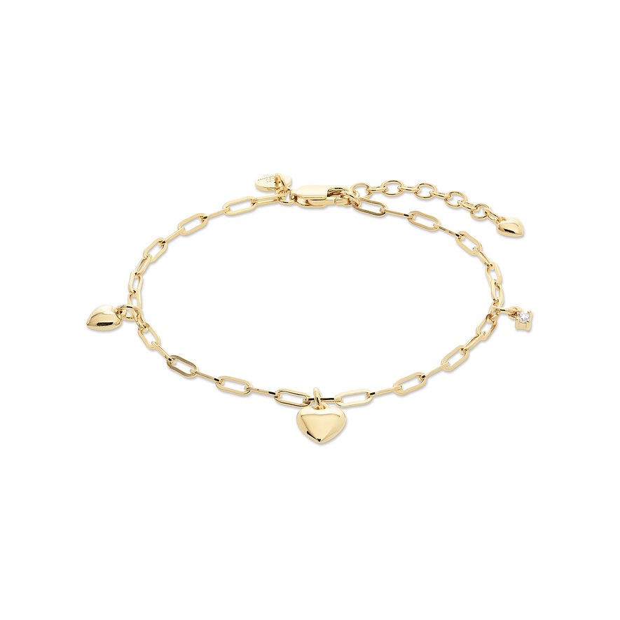 Guido Maria Kretschmer Armband Symbols, Zirkonia, synthetisch, Damen, 925er Silber, gelbgold