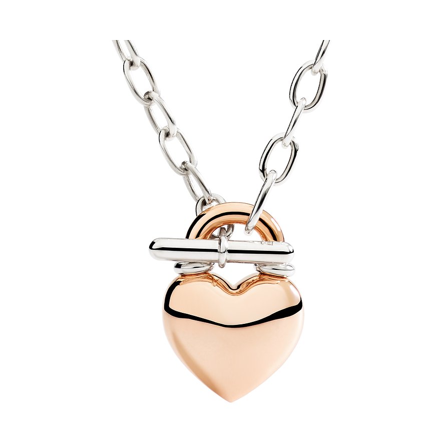 DoDo Halsschmuck aus 375 Roségold und 925 Silber mit Herzanhänger.