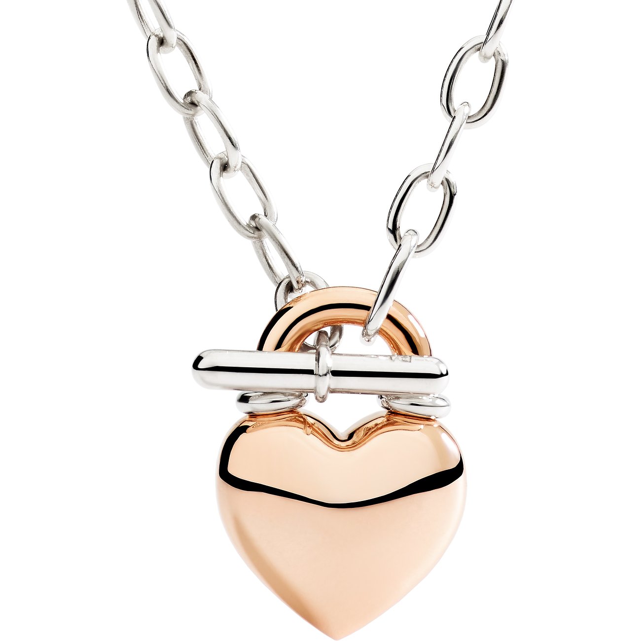 DoDo Halsschmuck aus 375 Roségold und 925 Silber mit Herzanhänger.