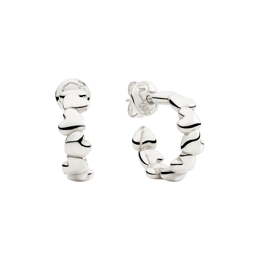 DoDo Creolen-Anhänger Cuore, Damen, 925er Silber, silber