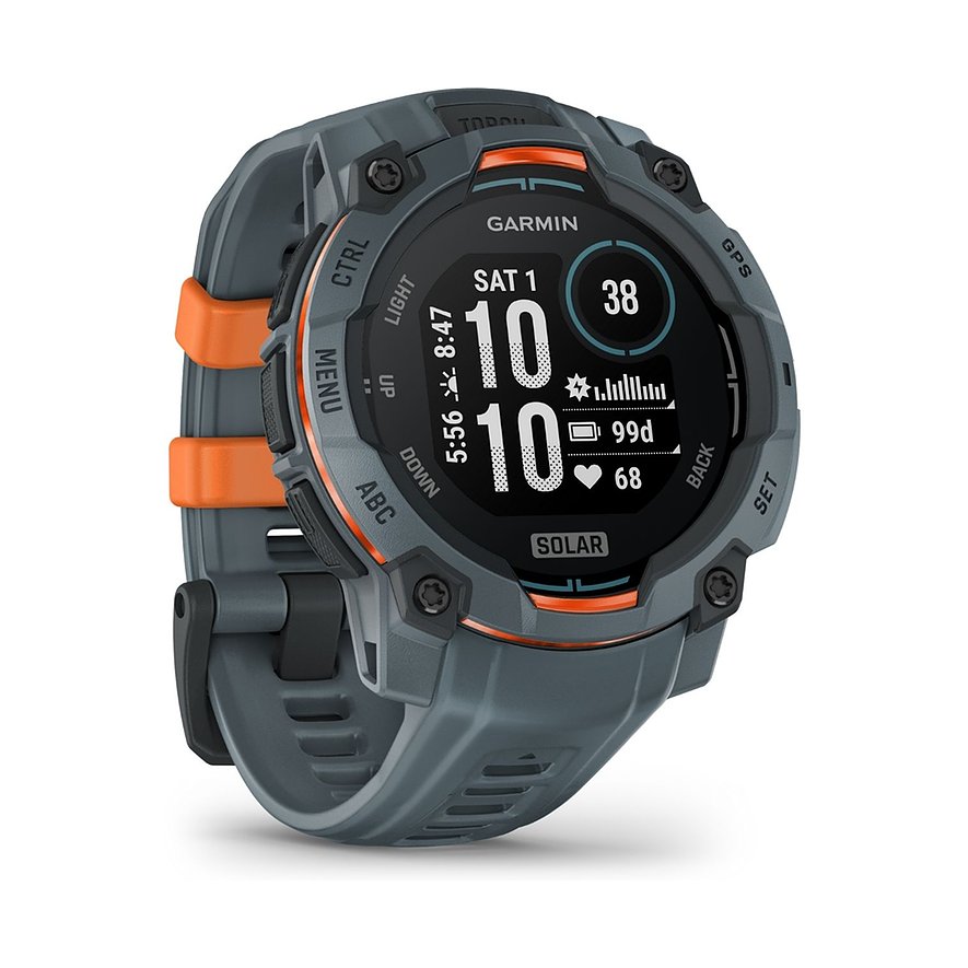 Garmin Smartwatch Instinct 3 Solar 45 mm Twilight 010-02934-01, Unisex, Kunststoff, Metall, Armband: Silikon, Lithium-Ionen Akku, digital