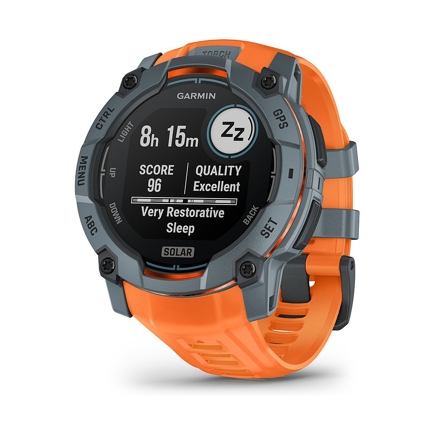 Garmin Smartwatch Instinct 3 Solar 50 mm Twilight 010-02935-01, Unisex, Kunststoff, Metall, Armband: Silikon, Lithium-Ionen Akku, digital
