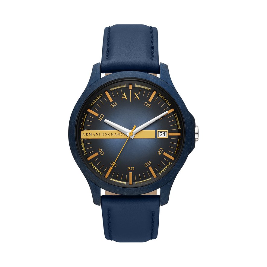 2. Chance - Armani Exchange Herrenuhr AX2442, Herren, Edelstahl, Armband: Leder, Quarz, analog