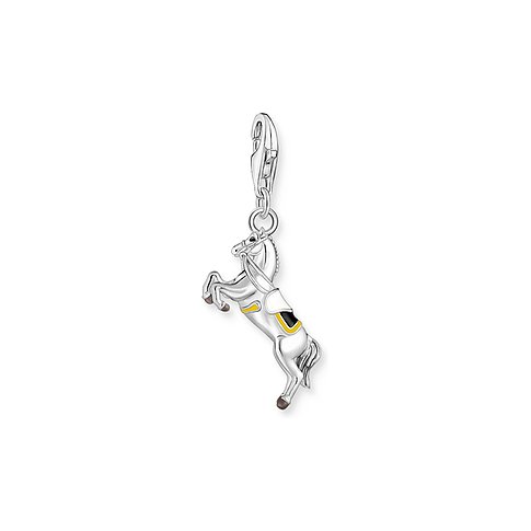 Bijou de Thomas Sabo en argent 925, en forme de cheval avec des accents jaunes et blancs.