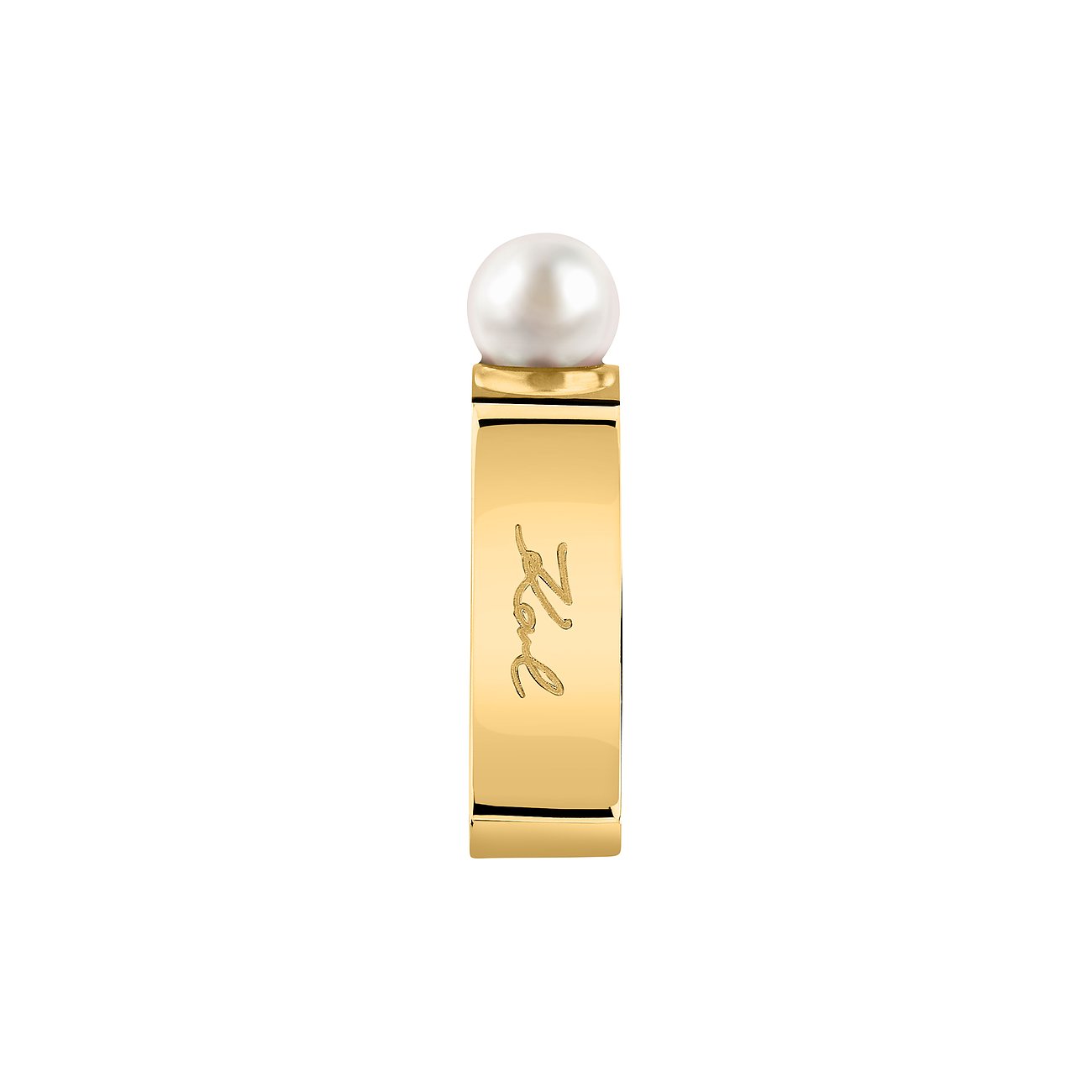 Karl Lagerfeld Ring aus goldfarbenem Edelstahl mit einer Perle und 