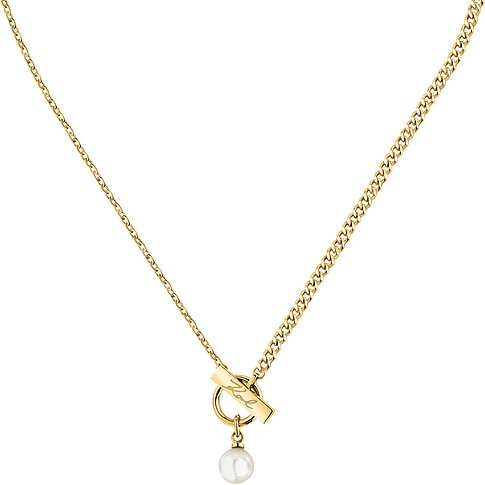 Collier Karl Lagerfeld en acier inoxydable avec perle et fermoir à bascule.