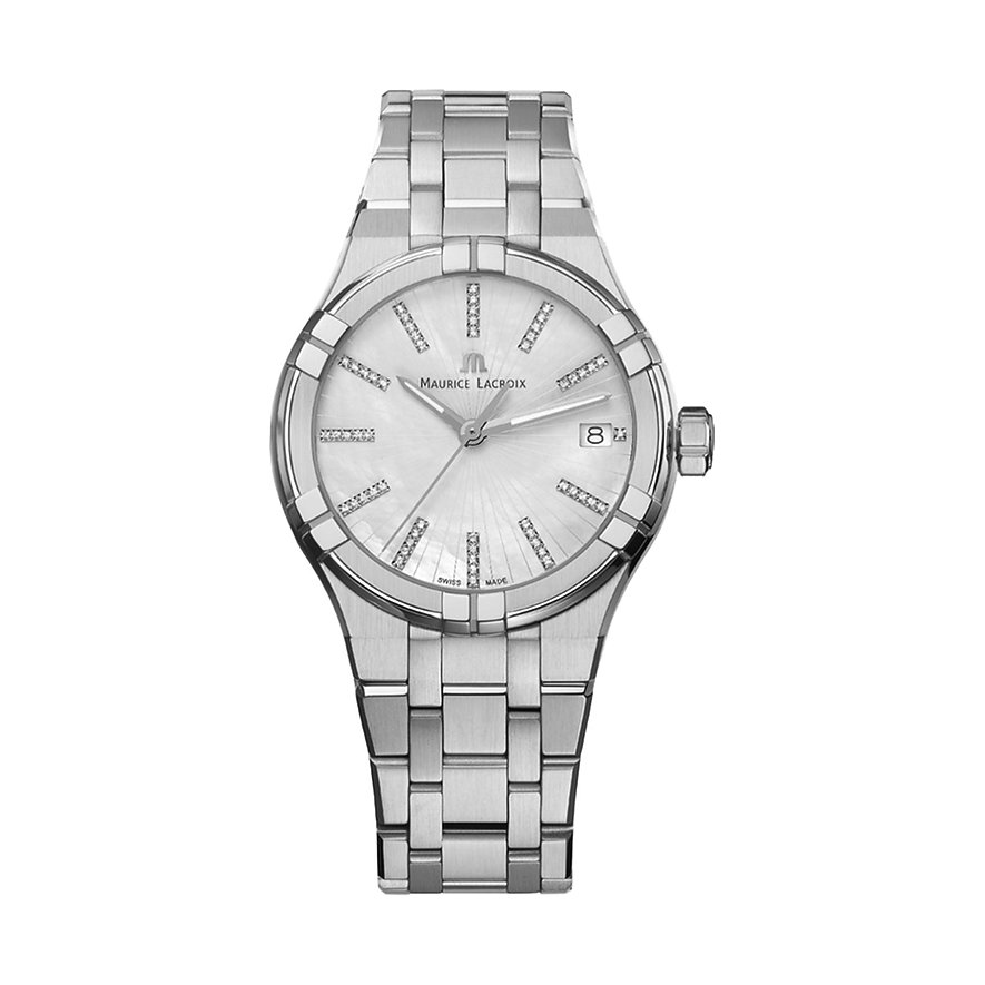 Maurice Lacroix Damenuhr Aikon Quartz AI1106-SS002-170-1, Damen, Edelstahl, Armband: Edelstahl, Quarz, analog