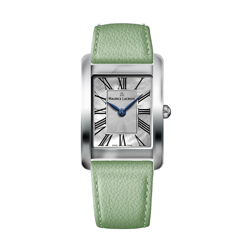 Maurice Lacroix Damenuhr Fiaba Quartz FA1205-SS001-160-5, Damen, Edelstahl, Armband: Leder, Quarz, analog