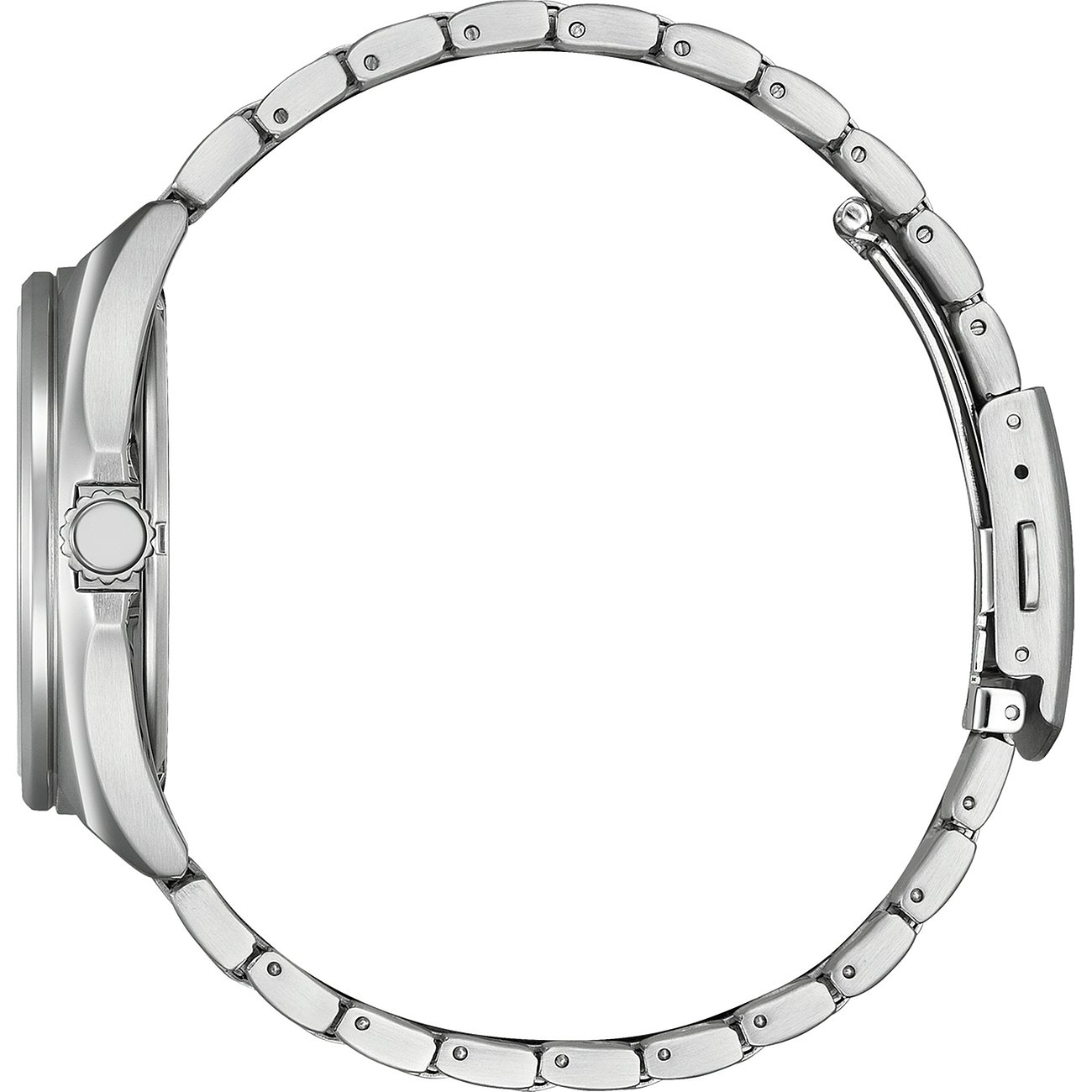 Citizen herenhorloge met roestvrijstalen kast en schakelband.