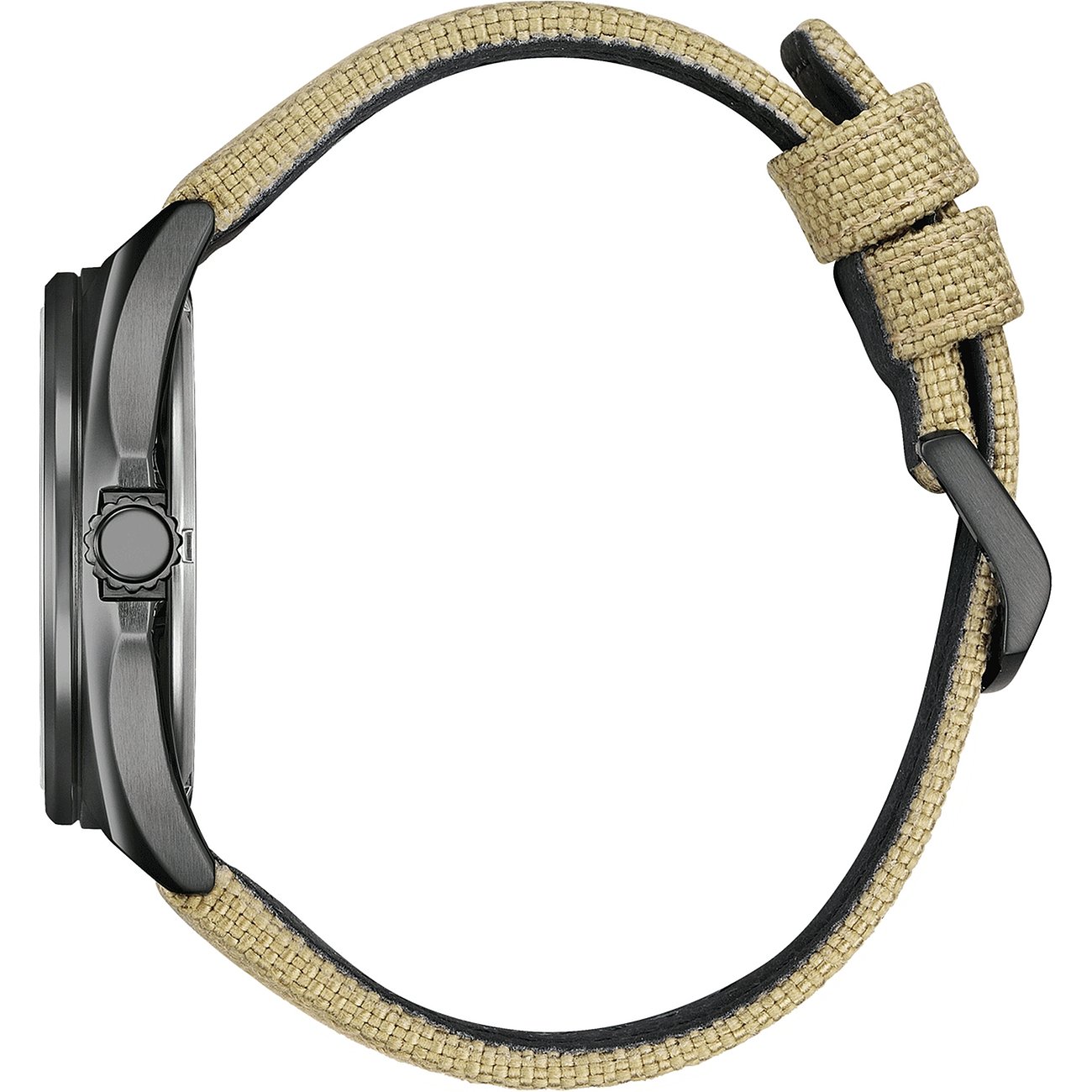 Citizen herenhorloge met roestvrijstalen kast en textielen band.