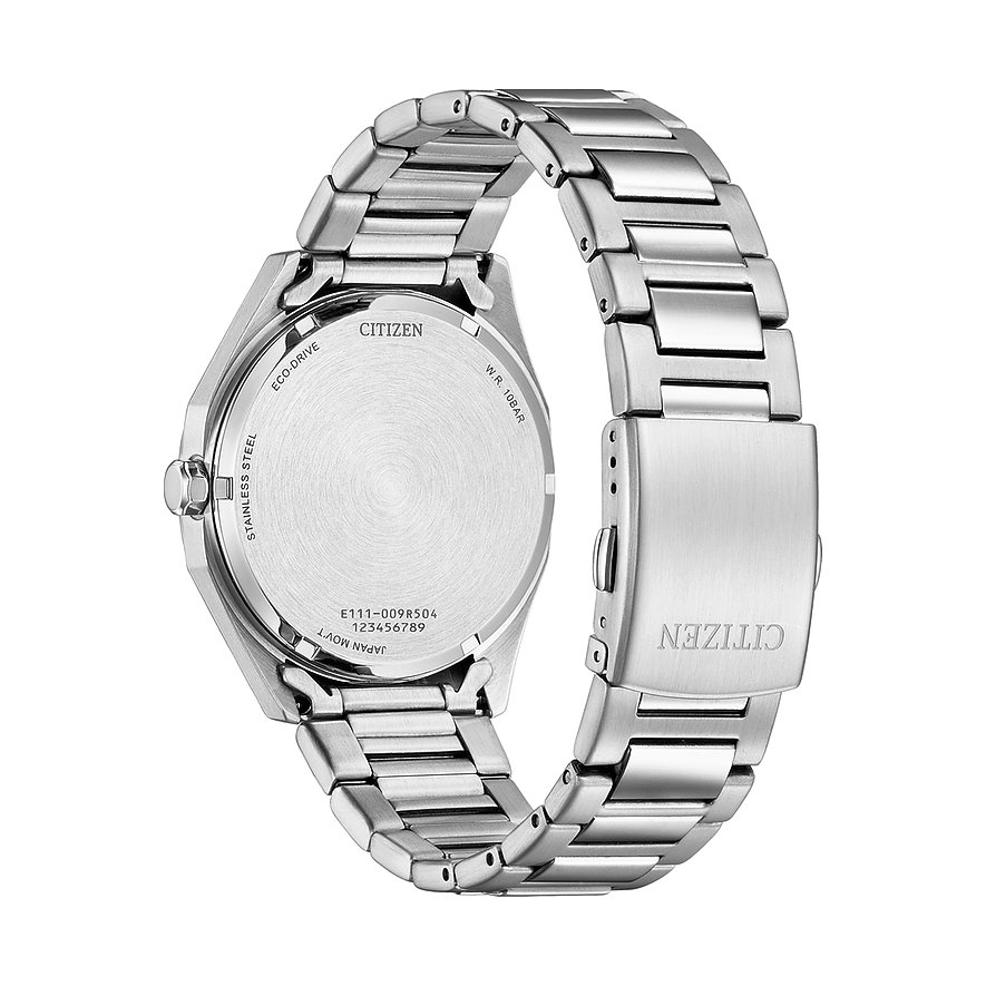 Citizen Herrenuhr mit Edelstahlgehäuse und silberfarbenem Armband.