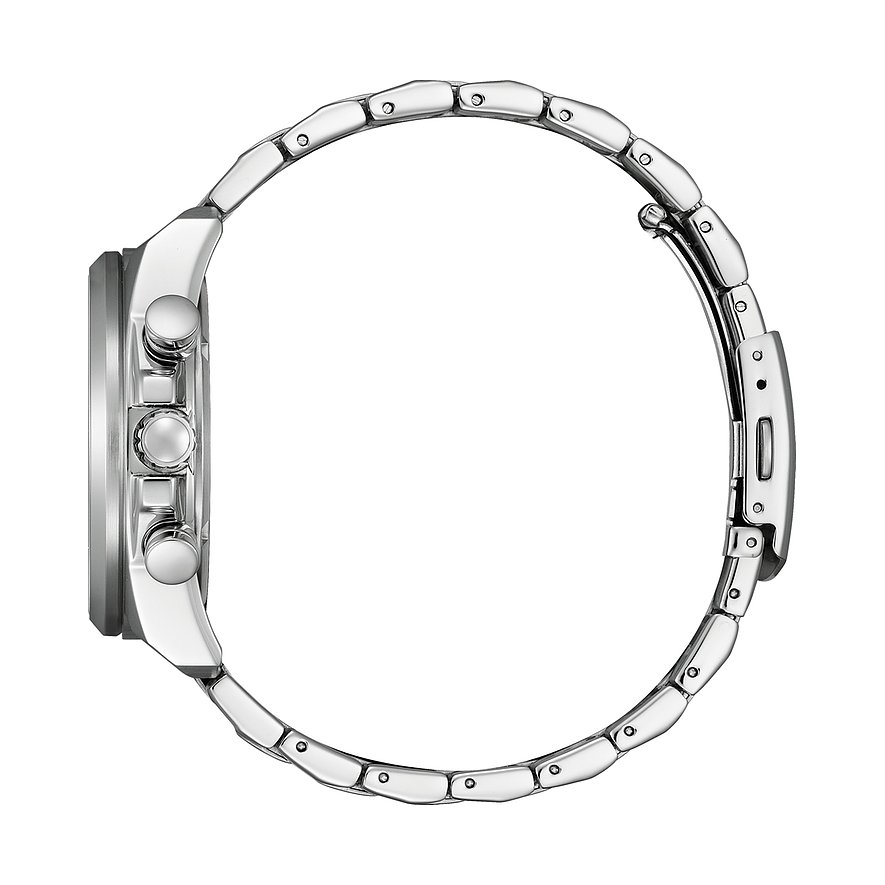 Citizen Herrenuhr mit Edelstahlgehäuse, silberfarbenes Armband.