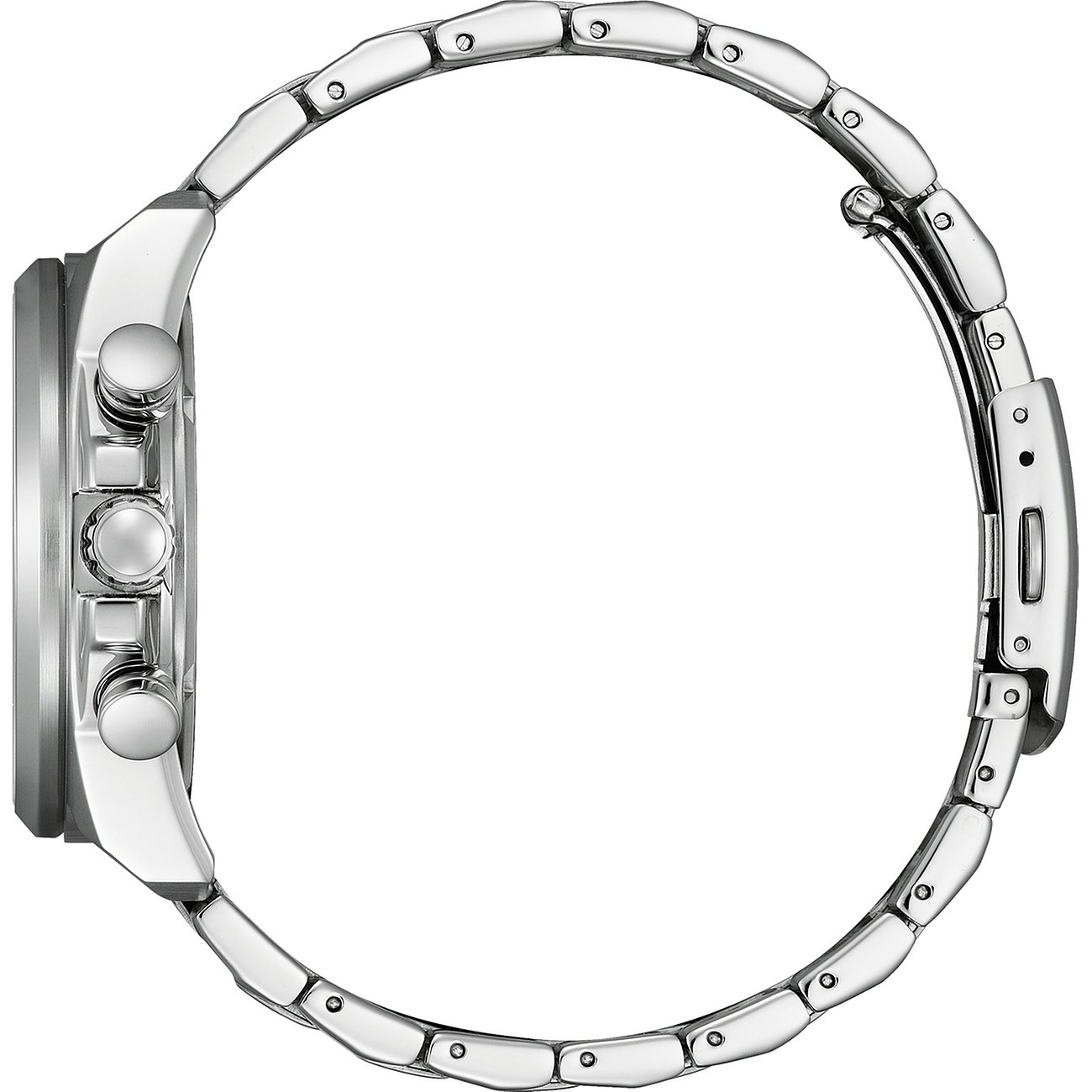 Citizen Herrenuhr mit Edelstahlgehäuse, silberfarbenes Armband.