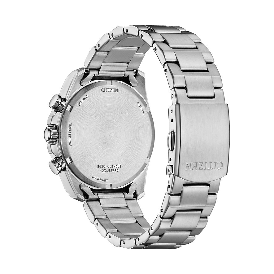 Citizen Herrenuhr mit Edelstahlgehäuse und Edelstahlarmband.