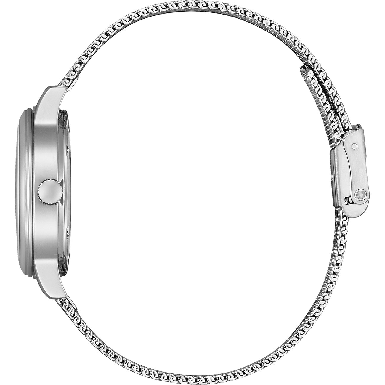 Citizen Damenuhr mit Edelstahlgehäuse und Milanaise-Armband.