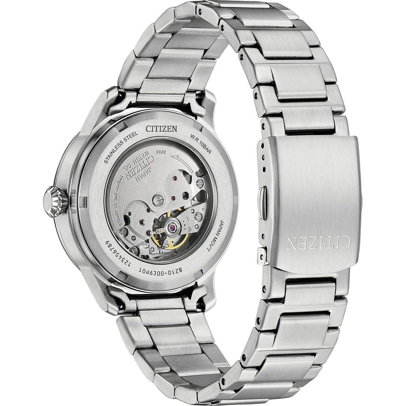 Citizen Herrenuhr mit Edelstahlgehäuse und Sichtboden.